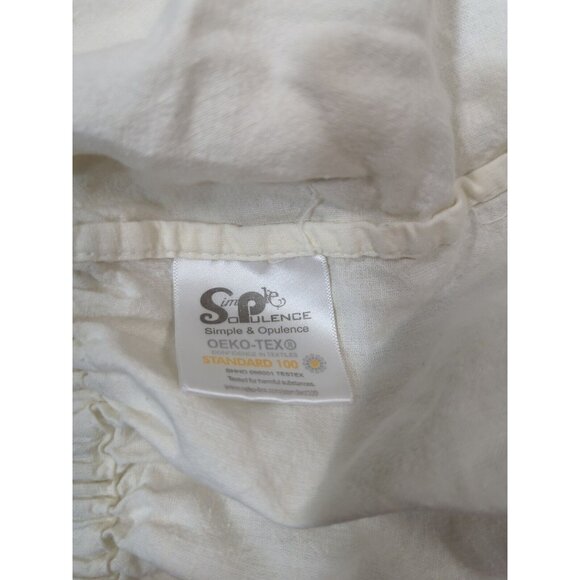 SIMPLE OPULENCE BEDDING Linen Cotton Blend Fitted Sheet White FULL SIZE - Picture 2 of 6